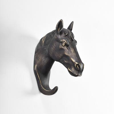 China Resin Living Modern Artificial Wall Pothook Animal Head Clothing Hook for sale