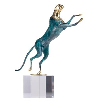 China China home deco hotel deco bronze leopard sculpture for sale