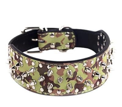 China DETACHED Pet Supplies Luxury Anti Bite Studded Round Rivet Studded Leather Dog Collar For Medium Large Pet for sale