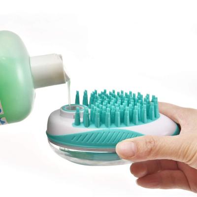 China Viable Hot Sale 2 in 1 Shampoo Pet Massage Brush Pet Dematting Comb Pet Grooming Brush for sale