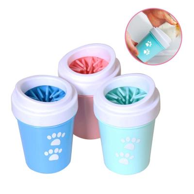 China Sustainable Portable Automatic Silicone Cat Dog Foot Paw Cleaning Seal Dog Paw Cup Cleaner for sale