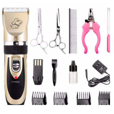 China Viable Rechargeable Electric Cat Pet Hair Trimmer Cutter USB Dog Grooming Razor Clippers Kit Set with Comb and 4 Extra Tools for sale