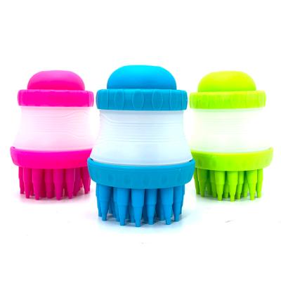 China Free Sample Viable Soft Silicone Pet Hair Rubber Remover Shedding Shower Comb Dog Cat Bath Massage Brush for sale