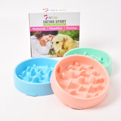 China Sustainable Eco-friendly Non-Toxic Prevent Clog Feeder Healthy Slow Dog Cat Pet Plastic Food Bowl for sale