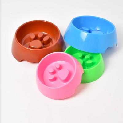 China Anti Choke Automatic Plastic Dog Bowl Slow Feeder Down Consumption Preventing Choking for sale