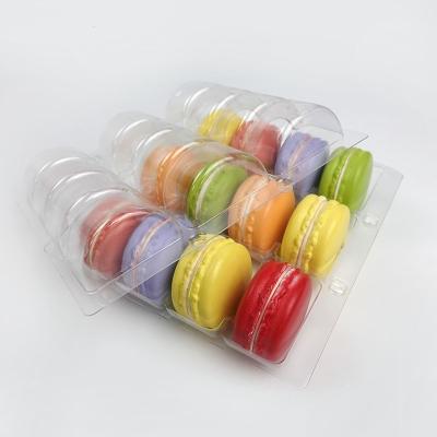 China Macaron Tray Custom Clear Blister Plastic Food Macaron Packaging 12 for sale