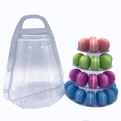 China Recyclable HOT SALE 4 Tier Mini Macaron Display Tower Macaron Display Box Macaron Gift Box for sale