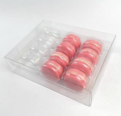 China Recycled materials customized clear plastic box with plastic insert tray for 3, 6,12,24,35 macaroons or chocolates for sale