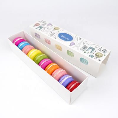 China Recycled Materials 10 Macaron Cookie Chocolate Gift Paper Slide Packaging Box Custom Printing Logo for sale