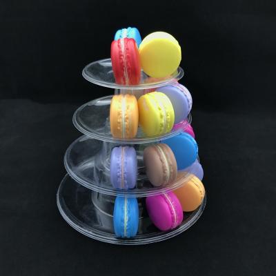 China Wholesale Plastic Recyclable High Quality Macarons Pyramid Tower Display for sale