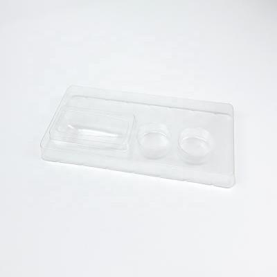 China Recycled Materials Custom Transparent PET Rectangle Cosmetic Blister Plastic Packaging Tray for sale