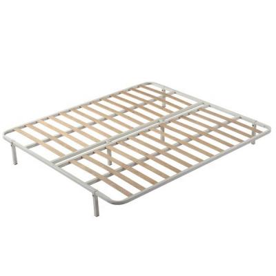 China Durable Poplar Slat Bed Frame Wooden Bed Frame With Metal Bed Frame for sale