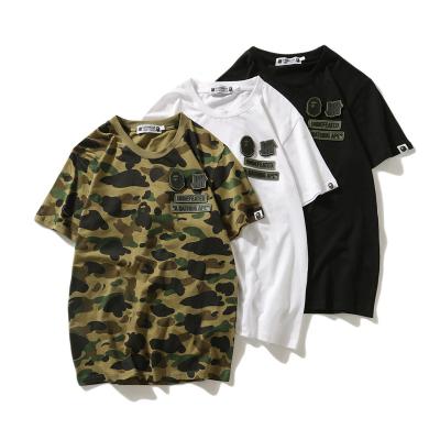 China Hot Selling Anti-wrinkle T-shirt Unisex Casual Monkey and UND Camouflage Shorts Sleeve Joint Printing T-shirt for sale