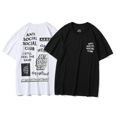 China Anti-wrinkle 2022 unisex fashion trend T-shirt ASSC casual complex cutout letters printing loose round neck T-shirt for sale