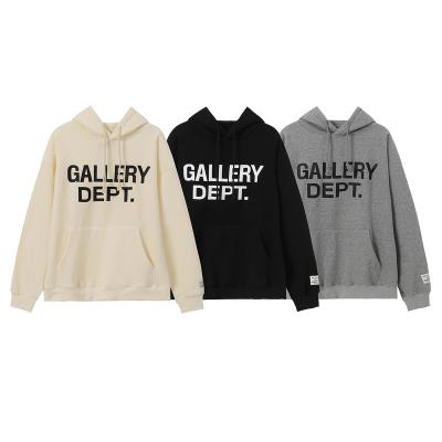 China GALLERY DEPARTMENT wholesale high quality fashion brand anti-pilling stain plus thick jacket men's velvet winter hoodie letter printing sweater for sale