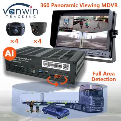 China 8 CH 4G 360 Panoramic Viewing MDVR With AI ADAS DSM BSD Panoramic View Car Vehicle DVR Camera System for sale