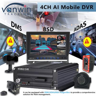 China 4CH 5G CMSV6 System AI Mobile DVR met GPS ADAS BSD DMS H.265 MDVR voor auto CCTV Monitor Te koop