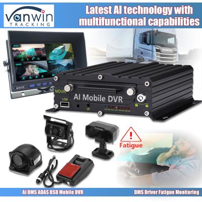 China 8CH 1080p 4G AI mobiele DVR met ADAS DMS BSD camera systeem GPS mobiele DVR voor vrachtwagen Te koop