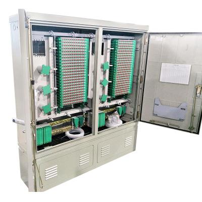 China 19/21/23 inch standard rails Outdoor 72/96/144 Core Fiber Optic Distribution Cabinet Odf Street Fiber Cross Connect Cabinet for sale