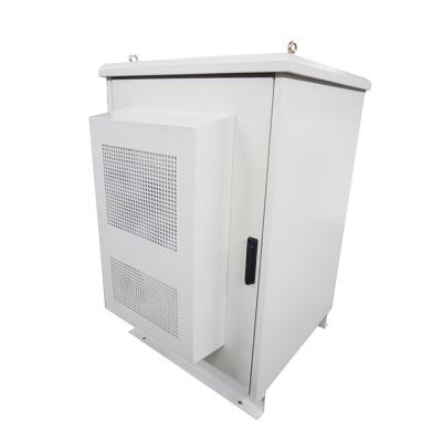 China Galvanized sheet ST Excellent Design 18U Outdoor Battery Cabinet Telecom Enclosures With Cabinet Air Conditioner for sale