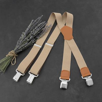 China X-back wholesales X back jacquard pattern 4 clips gift box set adjustable elastic suspenders for men for sale