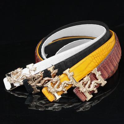 China High Quality Factory Hot Selling Luxury Dragon Buckle PU Crocodile Leather Belt For Men for sale