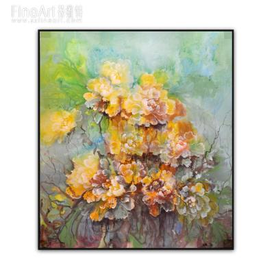 China Modern Original Yes Wall Hanging Flower Canvas Hand Painted Oil Painting for sale