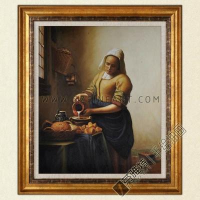 China Classic The Milkmaid, circa 1658-60, 100% Handmade Classic Johannes Vermeer Painting Canvas Reproductions for sale