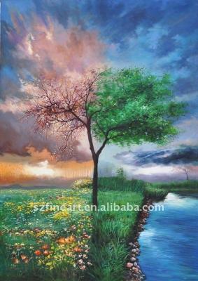 China Beautilful Spring Summer Abstract High Quality Natural Landscape Art Canvas Painting for sale