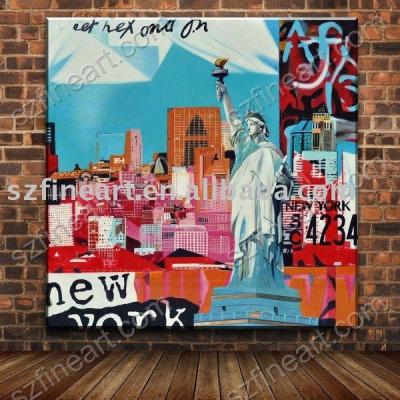 China Modern Design of POP Art Painting New York Oil Painting POP-J-20 for sale