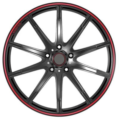 China Black And Red Lip 10 Spokes 6061-T6 Aluminum Alloy Chromaticity Wheels 22 Inch Rims For BMW F10 M5 for sale