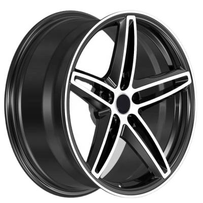 China A6061-T6 Aluminum Alloy Forged 18 Inch Rims Black Face Machined Rims Aluminum Alloy Five Star Wheel for sale