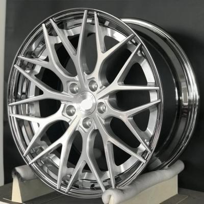 China Beautiful Shape Chrome Car Wheels 20 Inch Wheel Aluminum Alloy Brushed Natural Color 22 Inch Spoke Rims for sale