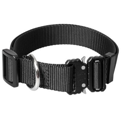 China Military Nylon Tactical Dog Collar Training Adjustable Quick Release Durable For Large Dogs K9 for sale