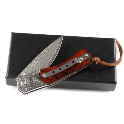 China Folding Non-variable Knife Collection Damascus Steel Pocket Hunting Knife For Sale for sale