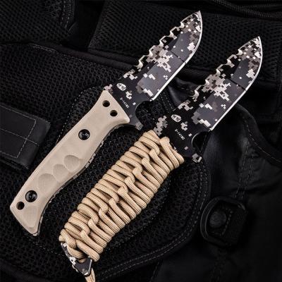 China D2 Non-Variable Hunting Knives Fixed Blade Outdoor Knife For Survival Camping Knife With Fire Starter Sheath Whistle for sale