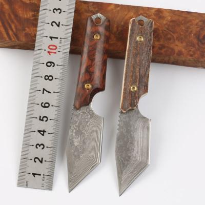 China Original Knife Set Non-variable Damascus Tactical Hunting Blanks Knife Outdoor Straight Fixed Blade Hand Made Knife With Leather Sheath for sale