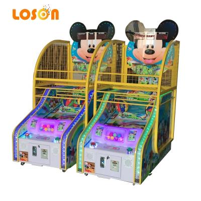 China Metal+wood Kids indoor electronic crazy hoop dino bomb arcade basketball shooting coin operated game  machine for sale