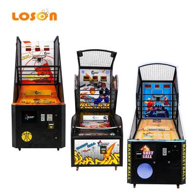 China Metal+wood Hot sale street hoops automatic electronic buy coin operated shooting basketball arcade game machine with moving basket for sale