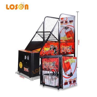 China Metal+wood Philippines street hoops electronic buy tokencoin operated shooting basketball machine arcade game with moving basket for sale