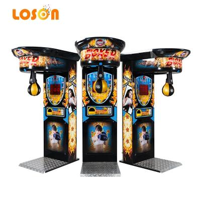 China Plastic+metal+wood+leather Loson Newest Kick Matching Vending Training Electronic Price Arcade Punch Boxing Machine Coin Operated Games for sale