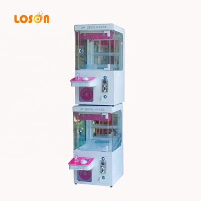 China Temper glass Mini catch doll toy candy crane claw arcade vending machine coin operated games with bill acceptor for sale