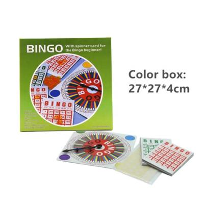 China Entertainment Family Fun Cardboard Games Paper Bingo Board Card Game for sale