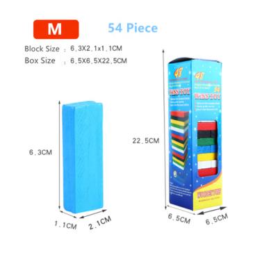 China Construction Toy Custom Kids Toys M Logo Printed Size Colored Wooden Tumbling Tower Blocks Sets Classic Game 48pcs for sale