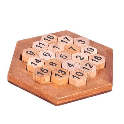 China Educational Wooden 3d Puzzle IQ Digital Tray Classic Brain Teaser Puzzle Math Board Game Toy for Kids and Adults for sale