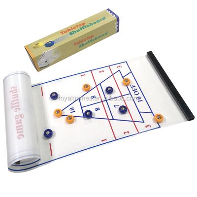 China Mini Indoor Sports Portable Magnetic Game Floor Shuffleboard Rolled Desktop Game With Magnetic Ends for sale