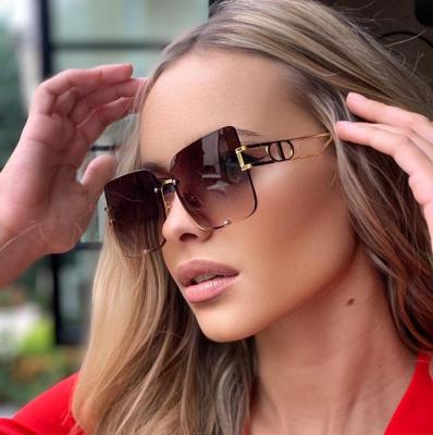 China Fashion Sunglasses Fit Brand Designer Rimless Cool Fashion Glasses Oversized Sunglasses 2021 for sale