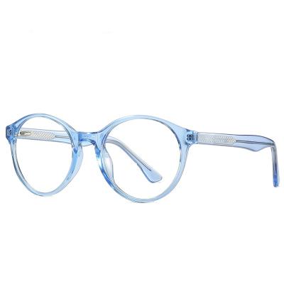 China 2020 Fashion Fashion Round Optical Frames Transparent Frames Women With Anti Blue Light Lens for sale