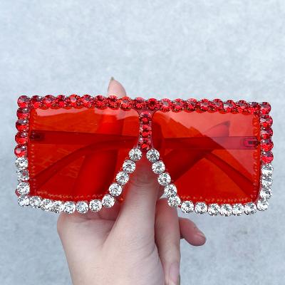 China Fashion Sunglasses Kids Rhinestone Sun Glasses Kids Oversized Square Diamond Sunglasses for sale