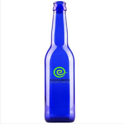 China Beverage 330ml Cobalt Blue Beer Bottle for sale